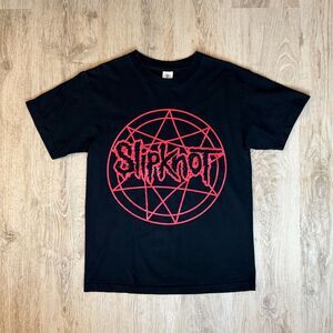Slipknot Pentagram Graphic T-Shirt Red Black Medium Teestyled Heavyweight